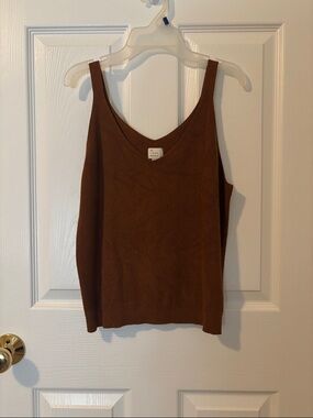 a new day Brown V-Neck Knit Tank Top